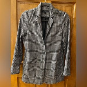 Houndstooth Plaid Oversized Blazer